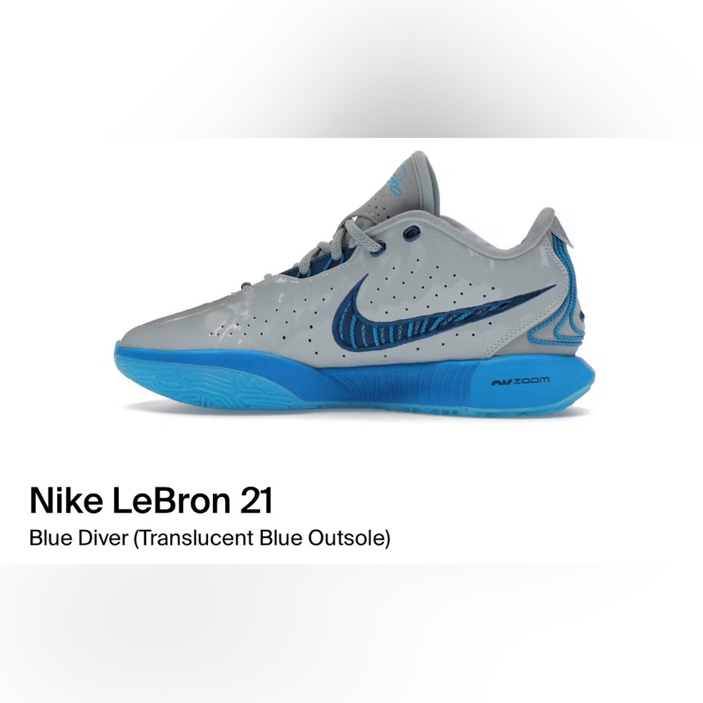 Nike Lebron 21EP Blue Diver sneakers Men's White and Blue Sneakers